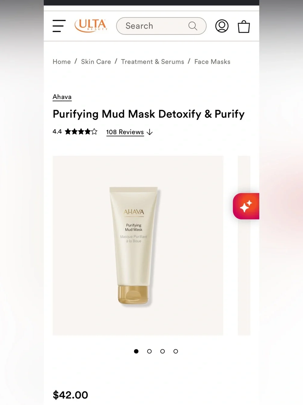 AHAVA Purifying Mud Mask Tube in Cream and Gold